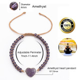 8 styles love Emperor Stone Bracelet Hand Braided Chakra Wrap Bracelet Heart Shaped Natural Stone Bracelet