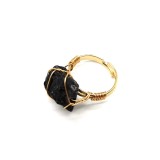 Personality hand-wound rough agate ring women's adjustable ring