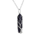 Selling hand-wound tree of life natural crystal hexagonal prism necklace