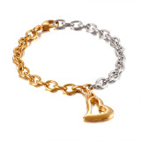 Stainless Steel Heart Shaped Gold Bracelet love