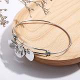 Stainless Steel Heart Shape Parent-Child Hand in Hand Retractable Bracelet Mother's Day Gift