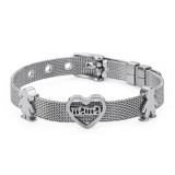 Strap Stainless Steel Bracelet Heart Shaped Cutout Letter Mama Mother's Day Bracelet for Boys and Girls