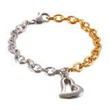 Stainless Steel Heart Shaped Gold Bracelet love