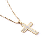 Stainless Steel Shell Cross Pendant Necklace