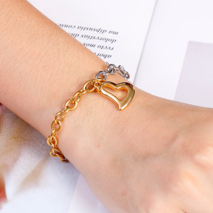 Stainless Steel Heart Shaped Gold Bracelet love