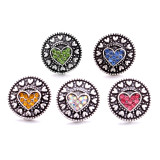 20MM love design Rhinestone  Metal snap buttons