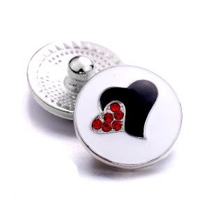 20MM love design Rhinestone  Metal snap buttons