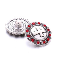 20MM cross design Rhinestone  Metal snap buttons