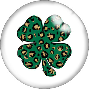 20MM Green love happy easter  Clover Print  glass snaps buttons
