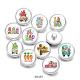 20MM happy easter Cross  Print  glass snaps buttons