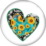 20MM Yellow Butterfly blessed  love  Print  glass snaps buttons