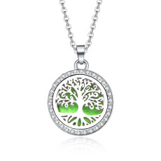 Aromatherapy Essential Oil Diffuser Diamond Necklace Stainless Steel Openable Sweater Chain Necklace