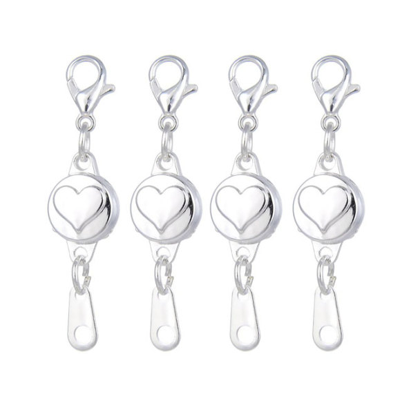 LOVE Heart Magnetic Jewelry Buckle Gold Silver Necklace Buckle Closure Bracelet Extender For Jewelry Making