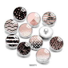 20MM Pink  pattern Print  glass snaps buttons