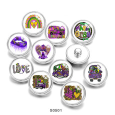 20MM Purple love Car Print  glass snaps buttons