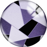 20MM Purple pattern Print  glass snaps buttons