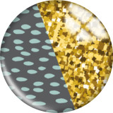 20MM Blue pattern Print  glass snaps buttons