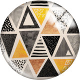 20MM Yellow pattern Print  glass snaps buttons
