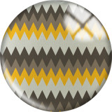 20MM Yellow pattern Print  glass snaps buttons