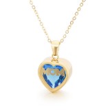 Love Stainless Steel 12 Birthstone MOM Heart Polished Pendant Necklace Mother's Day Gift