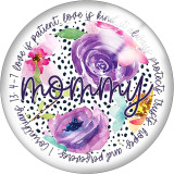 20MM words Flower geegee gaga Cat MOM Print  glass snaps buttons