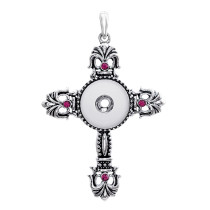 cross snap sliver Pendant  fit 20MM snap button jewelry