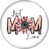 20MM MOM love MAMA  Print  glass snaps buttons