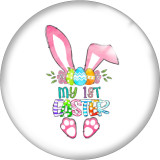 20MM Cross rabbit happy easter Print  glass snaps buttons