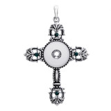 cross snap sliver Pendant  fit 20MM snap button jewelry