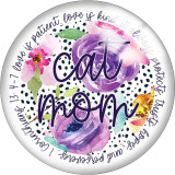 20MM words Flower geegee gaga Cat MOM Print  glass snaps buttons