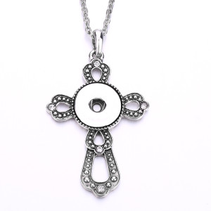 cross Necklace 80CM chain Colorful  metal  fit 20MM chunks snap button jewelry