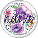 20MM Nana Mama gaga Gigi Cece Print  glass snaps buttons