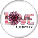 20MM MOM love MAMA  Print  glass snaps buttons