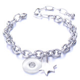 Bell Double Layer Stainless Steel Bracelet for Men and Women Couples fit snaps jewelry