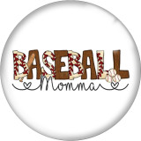 20MM MOM love Baseball  Print  glass snaps buttons