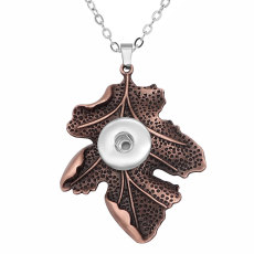 Leaves Necklace 80CM chain silver  fit 20MM chunks snaps jewelry  necklace for women