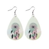 Mother's Day Leather Drop Earrings Double Sided Print