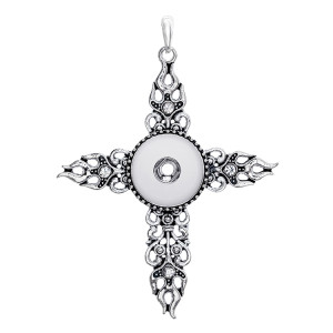 cross snap sliver Pendant  fit 20MM snap button jewelry