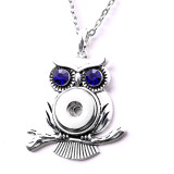 owl Necklace 80CM chain  metal  fit 20MM chunks snap button jewelry