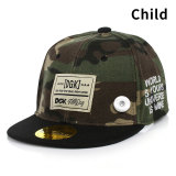 Children's baseball cap camouflage flat brim hip-hop hat hip-hop hat fit 18mm snap button jewelry