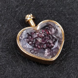 Love pendant Natural stone rough stone crushed stone polishing Crystal blue gold tourmaline peach heart drift bottle