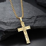 60CM Irish Knot Cross Stainless Steel Pendant Necklace