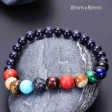 Universe Galaxy Solar System Eight Planets Bracelet Agate Natural Stone Adjustable Bracelet