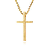 60CM Stainless Steel Frosted Cross Necklace
