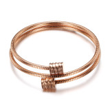 Three-color stainless steel double-layer cable bracelet with adjustable opening