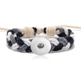 Hand woven bracelet cotton and linen rope design trendy brand bracelet fit18&20MM  snaps jewelry