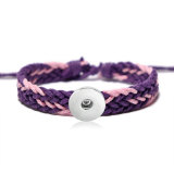 cotton and linen bracelet hand woven bracelet fit18&20MM  snaps jewelry