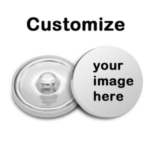 custom Silver background 15MM  20MM 25MM Painted metal snap buttons Customer customization Customize your pattern