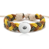 Hand woven bracelet cotton and linen rope design trendy brand bracelet fit18&20MM  snaps jewelry