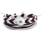 Handmade Cotton and Linen Braided Multilayer Bracelet fit18&20MM  snaps jewelry